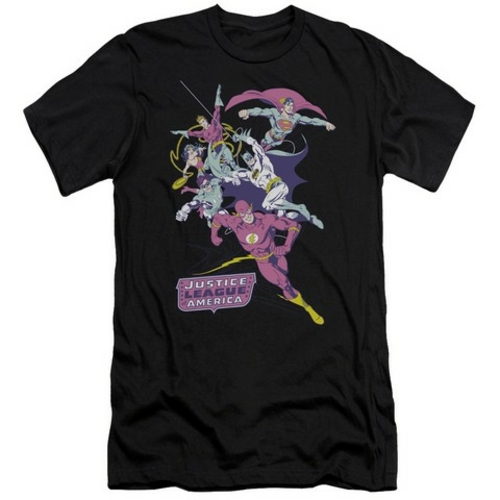 Trevco Jla-Colorful League Short Sleeve Adult 30-1 Tee- Black - Medium