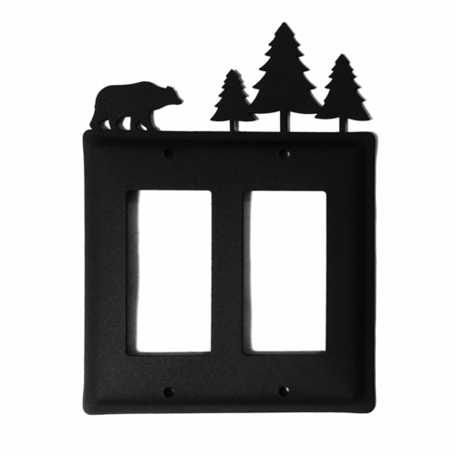 Wrought Iron Bear Moose Double GFCI