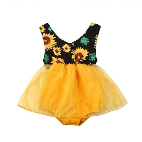 Fashion Newborn Clothes Baby Girl Sunflower