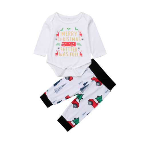 Newborn Baby Girls Boy Xmas Romper Pants