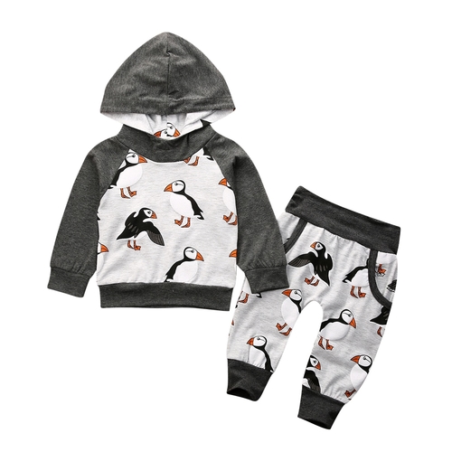 2PCS Newborn Baby Boy Clothes Sets Animal Print