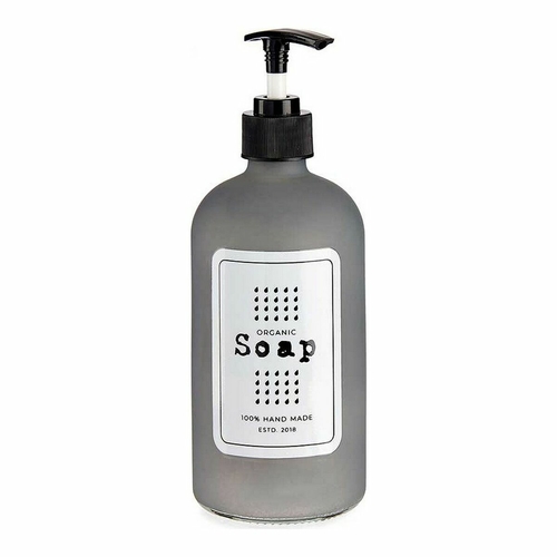 Soap Dispenser Grey Glass 480 ml polypropylene 8 x 19 x 8 cm