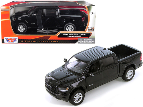 2019 RAM 1500 Laramie Crew Cab Pickup Truck Black 1/24 Diecast Model