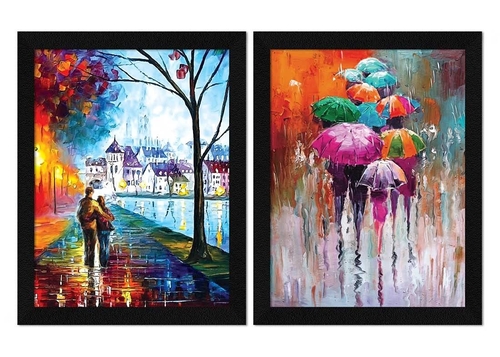 Abstract Romantic Framed Wall Art Painting For Bedroom, Wall Painting