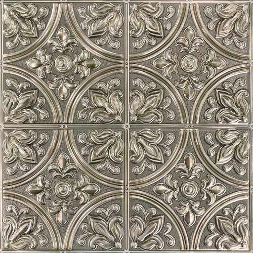 Roommates TIL4625FLT 10.5 x 10.5 in. 4 Tiles Tin Peel & Stick Tile Bac
