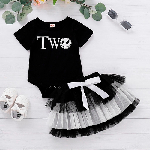 Newborn Baby Girl Nightmare Romper Tutu Skirt