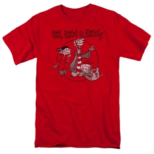 Trevco Ed Edd N Eddy-Gang - Short Sleeve Adult 18-1 Tee - Red, Lar