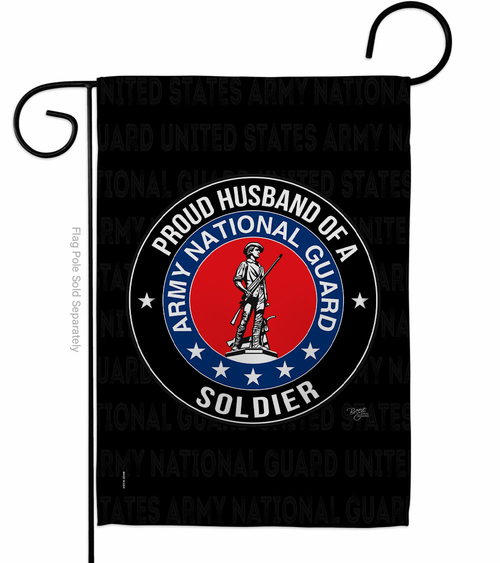 Breeze Decor G158564-BO Army Proud Husband Soldier Garden Flag Armed F