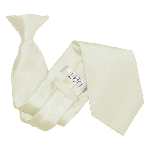 Plain Satin Clip-On Tie - Ivory