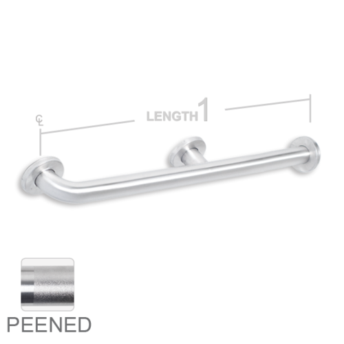 AJW UG3X-C54 54 In. Concealed Snap Flange Grab Bar- Peened Grip - Conf