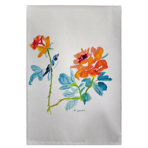 Betsy Drake GT490 Bird & Roses Guest Towel - 20 x 20 in.
