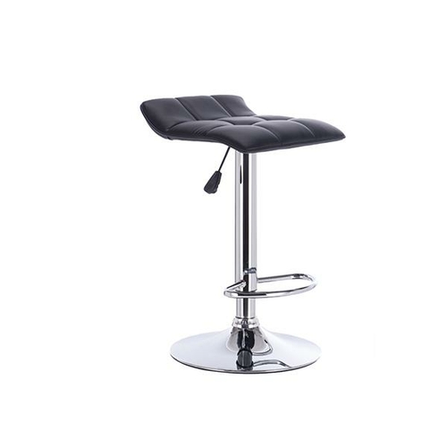 Black Daisy Adjustable Barstool Low Back Swivel Chrome Pu Leather