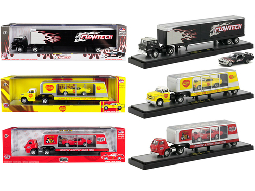 Auto Haulers Release 35, Set of 3 Trucks 1/64 Diecast Models by M2