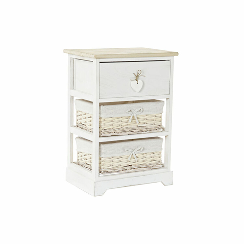 Chest of drawers DKD Home Decor Natural White wicker Paolownia wood