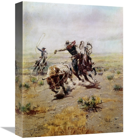 Global Gallery GCS-279971-16-142 16 in. Cowboy Roping a Steer Art Prin