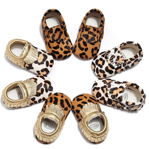 2019 Leopard Genuine Leather Baby Shoes Newborn