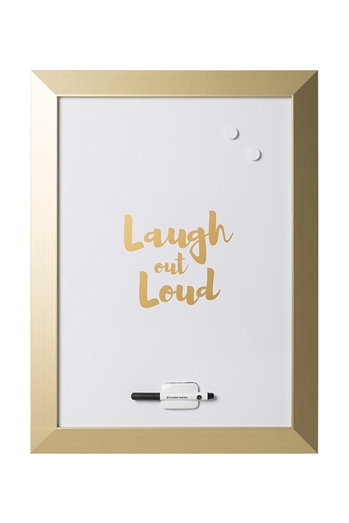 MasterVision MM04444612 Quote LOL Magnetic Dry Erase Board with Gold F