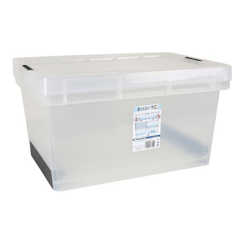 Storage Box with Lid Evolution Transparent 60 x 40 x 31 cm (60 x 40 x