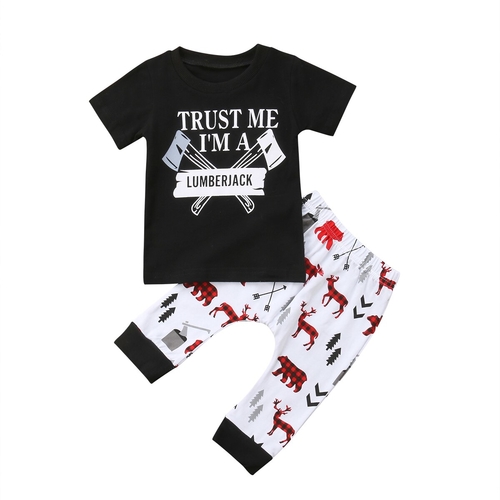 Newborn Christmas Kid Baby Boy Cotton Clothes