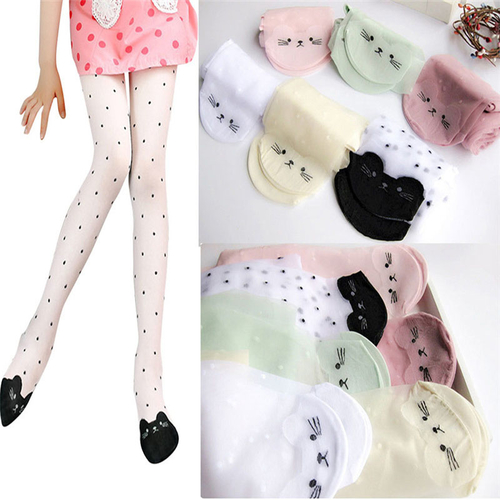 Lovely Baby Girls Pantyhose Cartoon Cat Tight Long