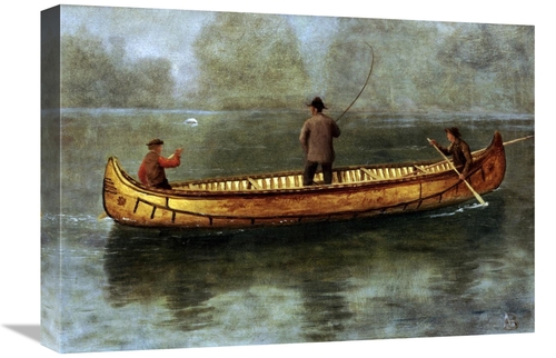 Global Gallery GCS-267711-22-142 22 in. Fishing from a Canoe Art Print
