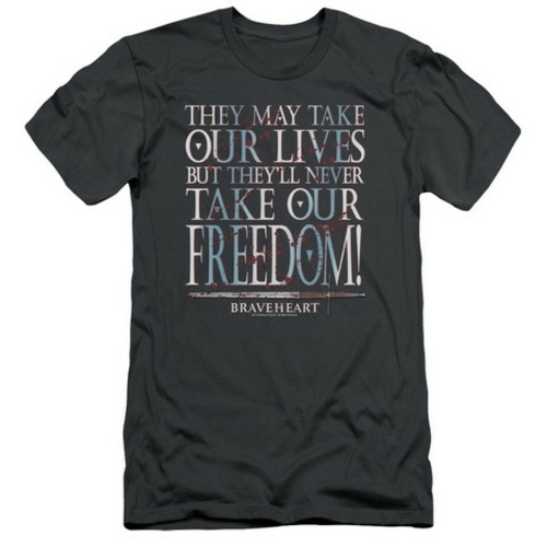 Trevco Braveheart-Freedom Short Sleeve Adult 30-1 Tee, Charcoal - 