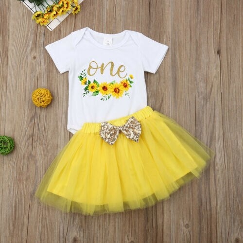 Summer Toddler Baby Girl Floral Romper Tutu Skirts