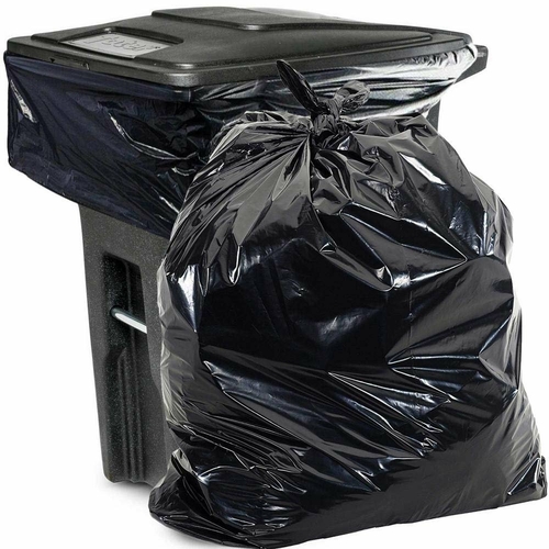 Pack of 250 Regular Duty Trash Bags, Black 40 x 46. Low Density Opaque