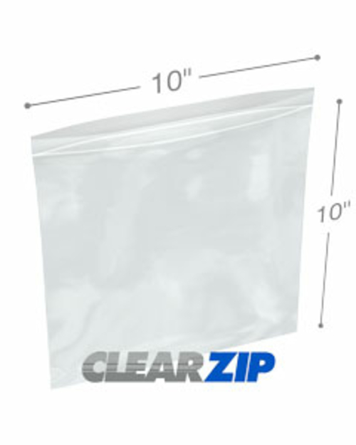 International Plastics CZ21010 10 x 10 in. ClearZip Lock Bags, 0.0