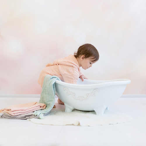 OrganicEra Muslin Bathrobe,Salmon