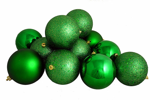 Northlight Seasonal 31754395 Shatterproof Xmas Green 4-Finish Christma