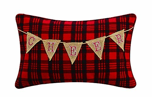 Mistletoe 31JES811C20OB Cheer Garland Emb Seasonal Holiday Pillow,