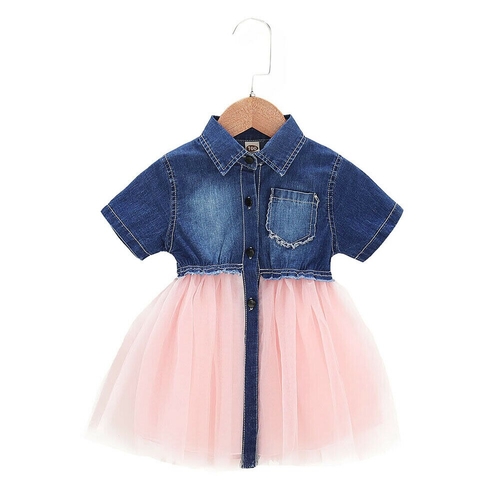 Toddler Baby Girl Summer Short/Long Sleeve Denim