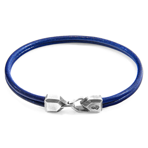 Azure Blue Cromer Silver & Leather Bracelet