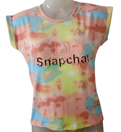 Girls Typography, Printed Cotton Blend T Shirt 