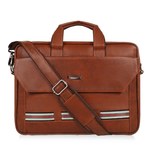 Office Faux Leather laptop Messenger bag (Size-15INCH) (Color-TAN)