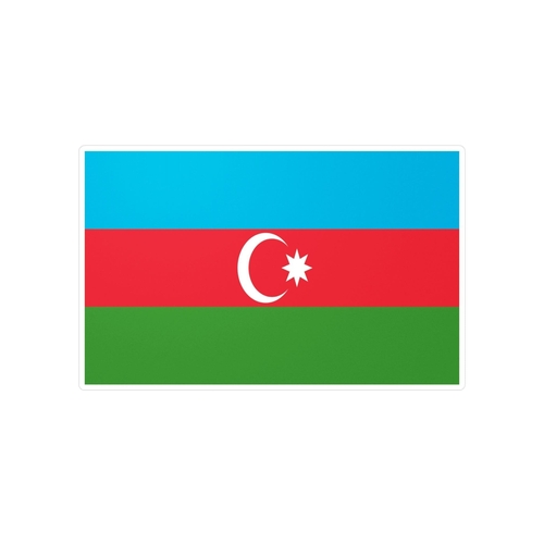 Autocollant Drapeau de l'Azerbaïdjan en plusieurs tailles