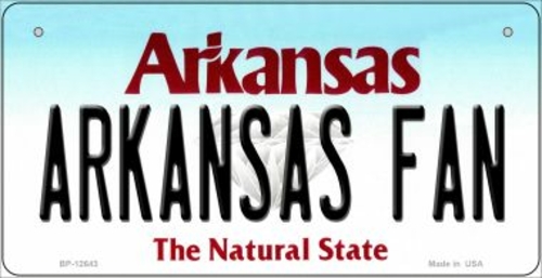 Smart Blonde BP-12643 3 x 6 in. Arkansas Fan Novelty Metal Bicycle Pla