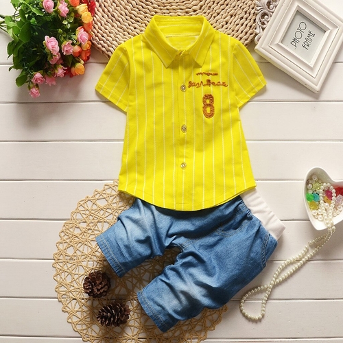 Toddler Kids Baby Boy Letter Stripe T shirt Tops