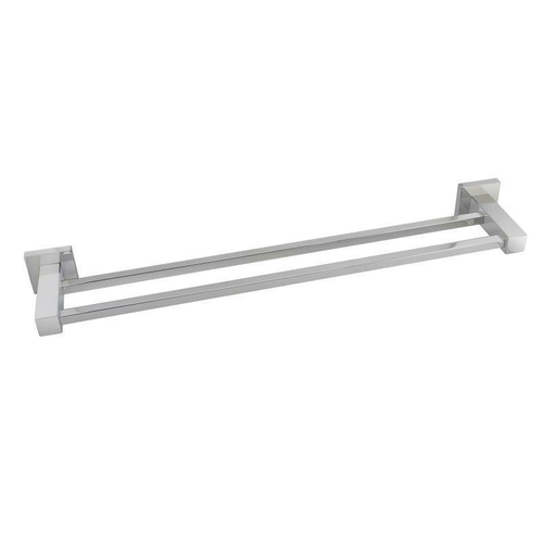 Gama Square Chrome Double Towel Rail Rack 600mm