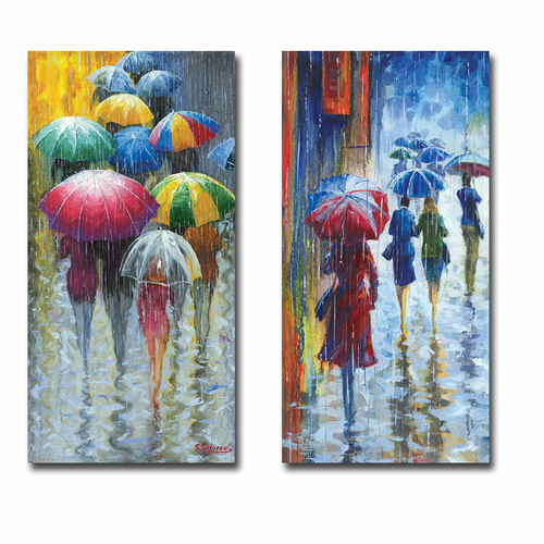 Artistic Home Gallery 1224V834GG Walking in The Rain I & II by Stanisl