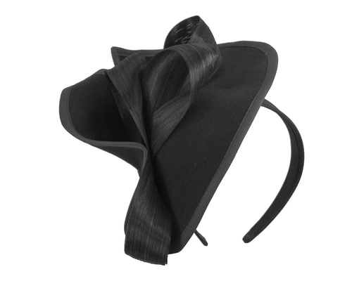 Twisted black felt fascinator