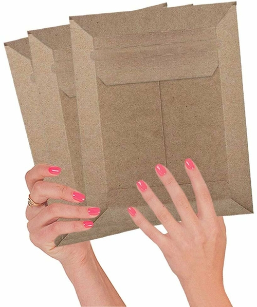 20 Pack Kraft Stay Flat Conformer Mailers 7 x 9 Brown Chipboard