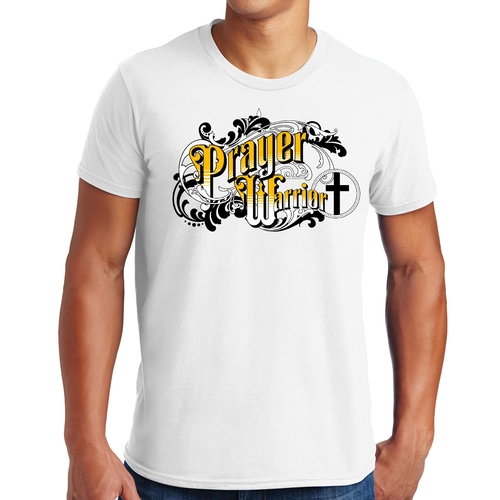 Mens Graphic T-shirt Prayer Warrior Victorian Style Illustration