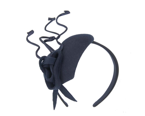 Navy heart winter fascinator