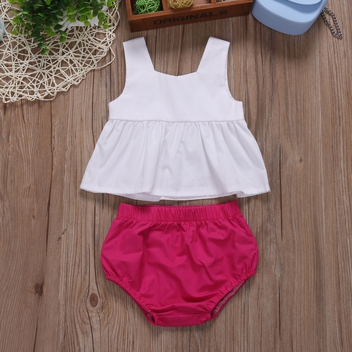 Baby Girls Sleeveless Clothing Set Baby Kids Vest