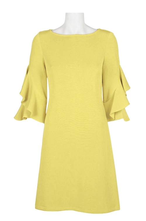 Taylor Boat Neck Flutter Sleeve Zipper Back Solid Luxe Modal Rayon