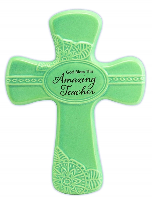 CA Gift 135092 8 in. Amazing Teacher Wall Cross Pottery