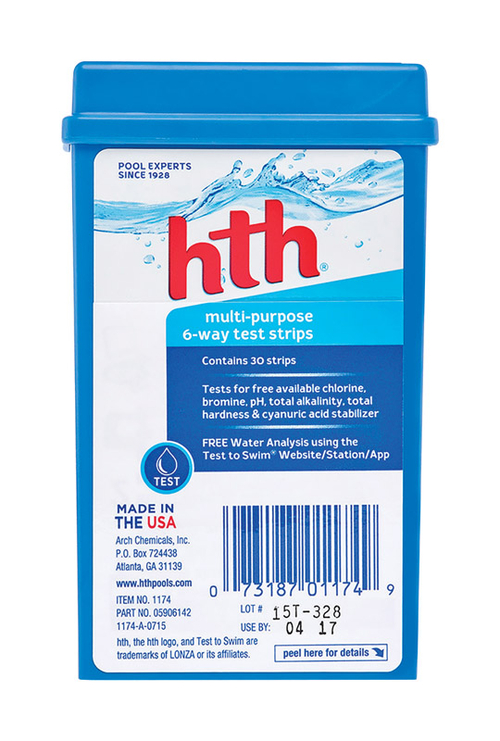 HTH 8009832 2.5 oz 6-Way Test Strips - Pack of 12