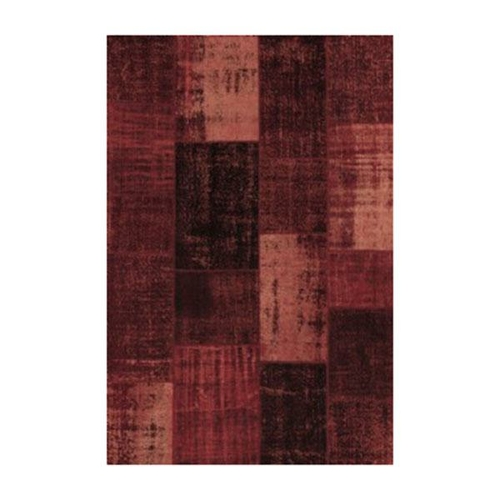 Vico Printed Hemp Patchwork Red Rug